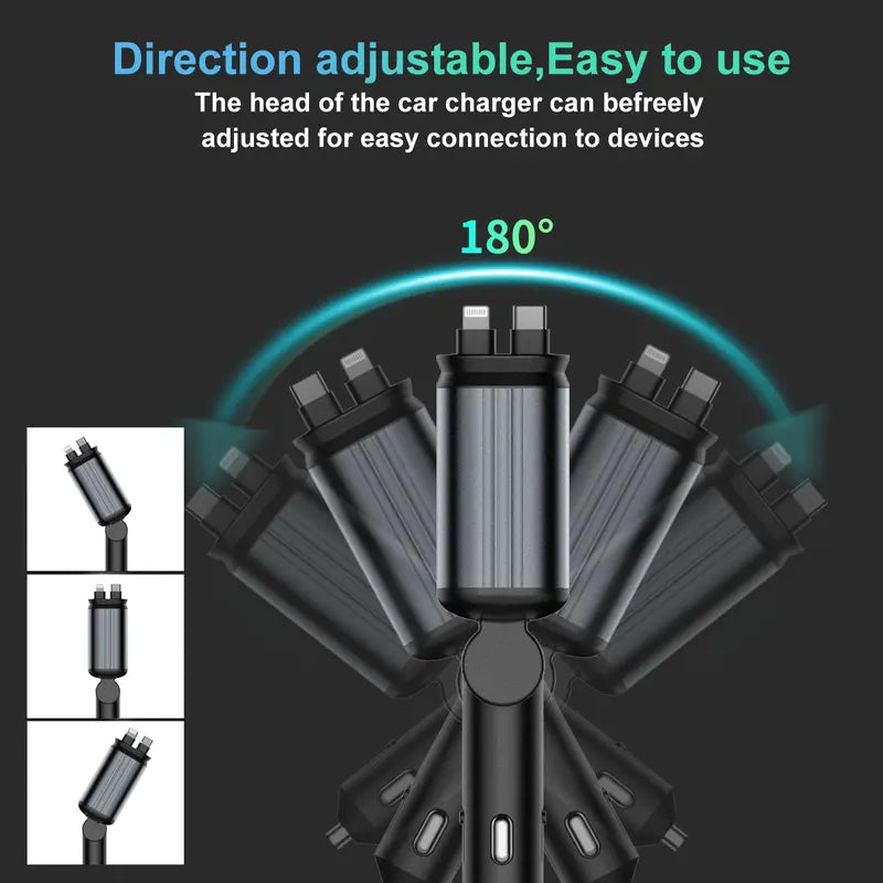 【Star Headliner】4 in 1 Retractable Car Charger